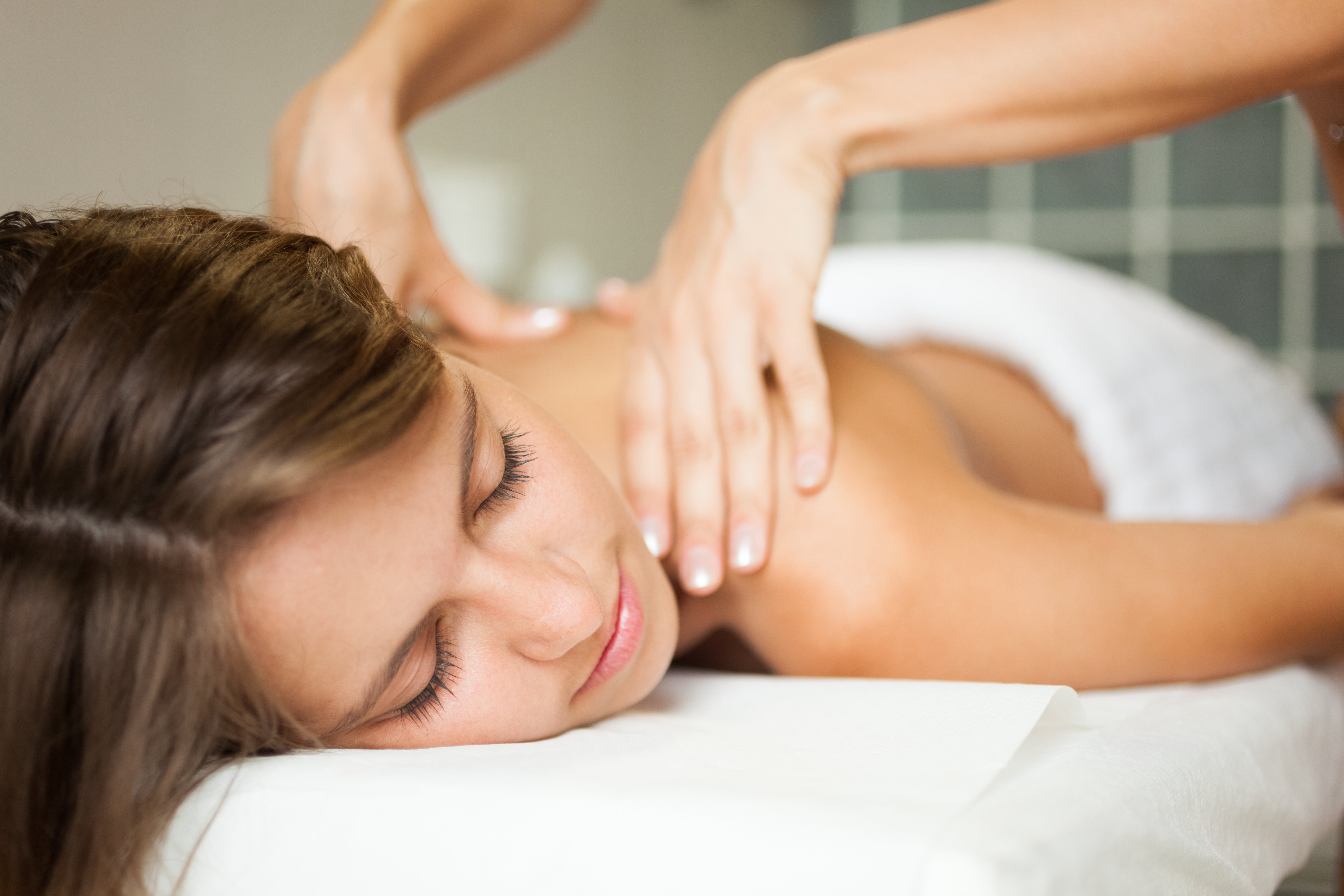 Young woman getting a massage